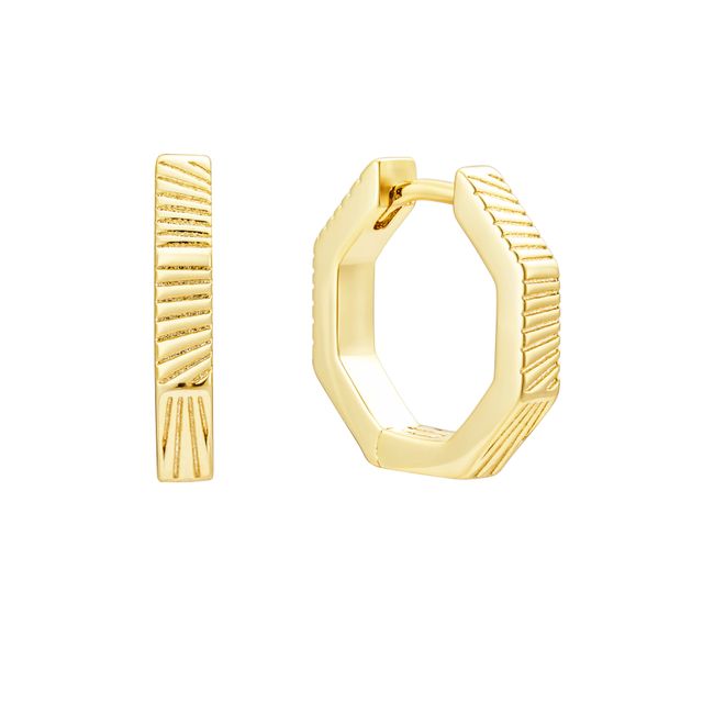 Geometric Detail Huggie Hoops från Makeup Mekka