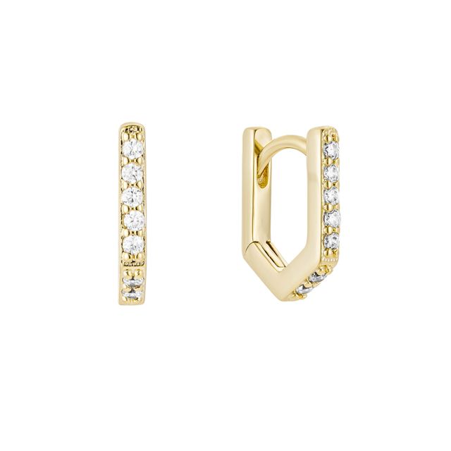Geometric Glimmer Huggie Hoops från Makeup Mekka