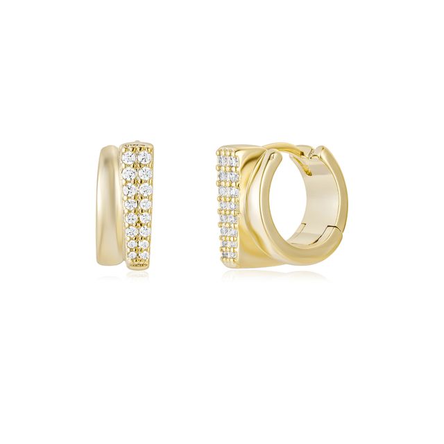 Sparkly Gold Double Huggie Hoops från Makeup Mekka